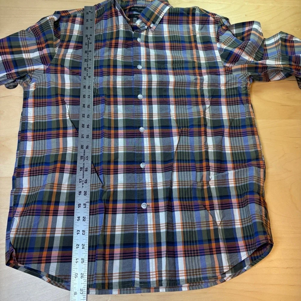Banana Republic Men's M Multicolor Plaid Shirt Dark Academia Cotton